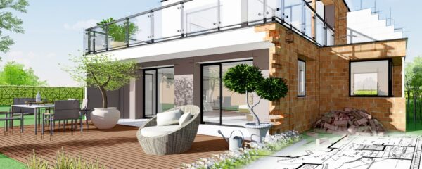 3d,Rendering,Of,A,Modern,House,Under,Construction